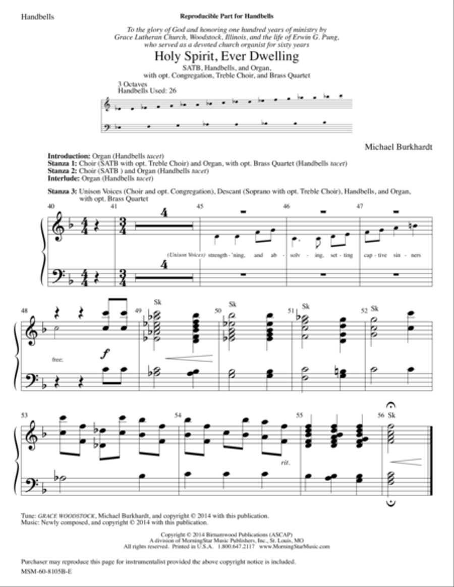 Holy Spirit, Ever Dwelling Choir scores gallery preview page 1