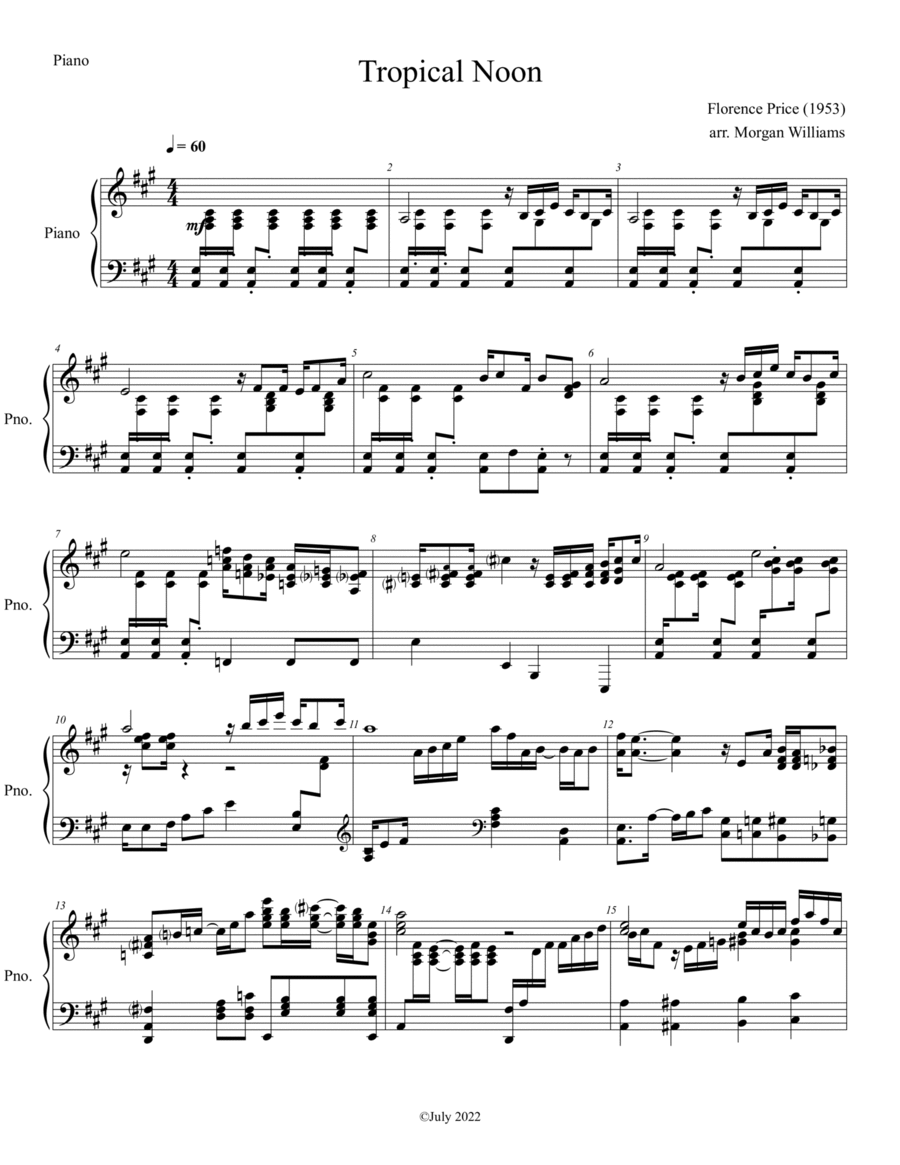 Tropical Noon Piano Solo scores gallery preview page 1