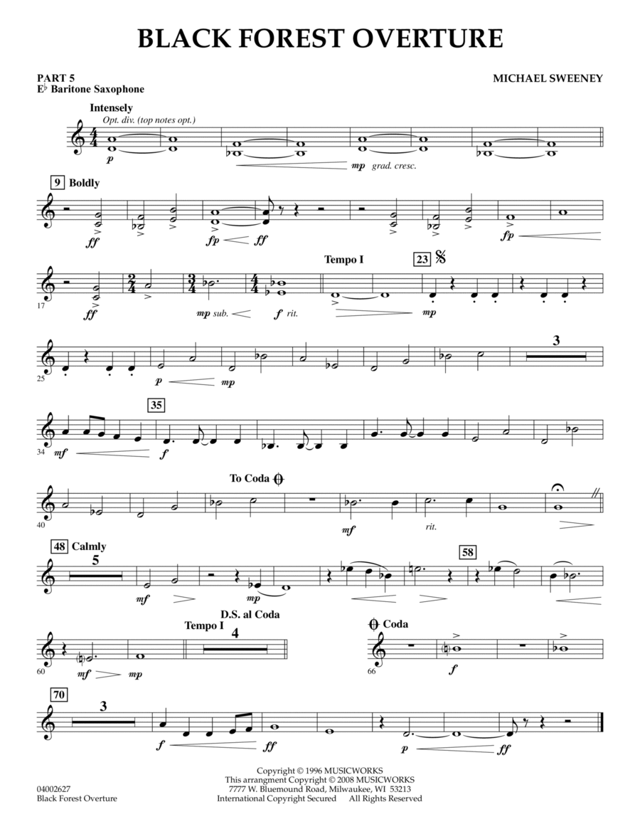 Black Forest Overture - Pt.5 - Eb Baritone Saxophone