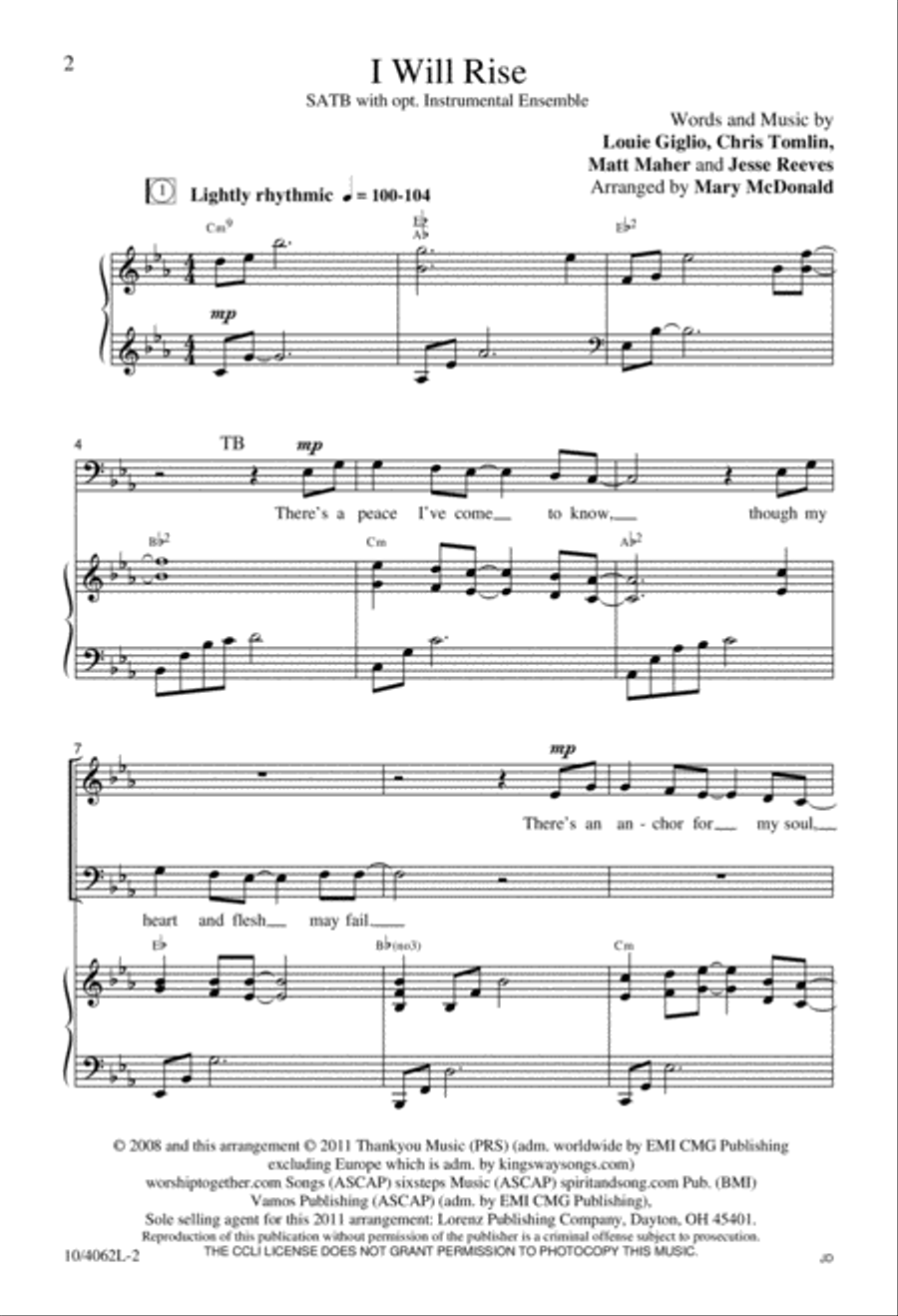 I Will Rise 4-Part scores gallery preview page 2