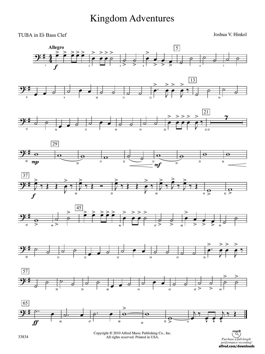 Kingdom Adventures: (World Part) E-flat Tuba B.C.