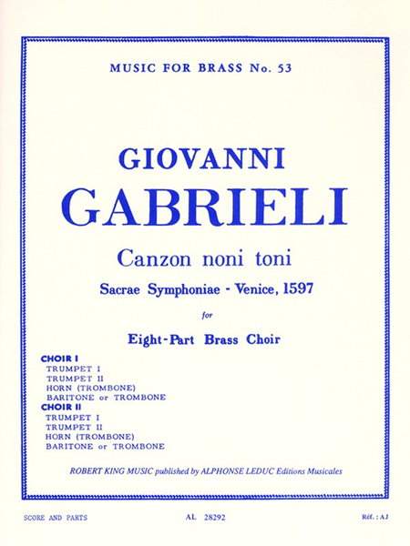 Canzon Noni Toni - Brass Octet