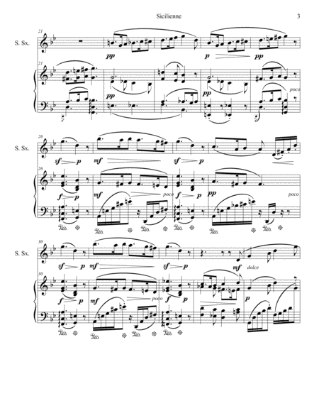 Sicilienne, Opus 78 (1893) for Soprano Saxophone and Keyboard image number null