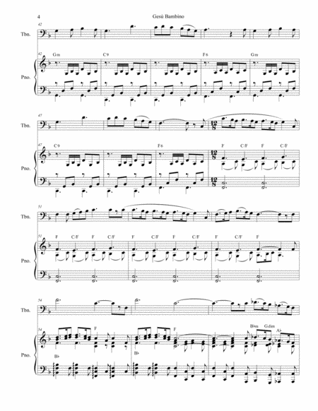 Gesu Bambino (with "Tu Scendi Dalle Stelle") (for Trombone solo and Piano) image number null