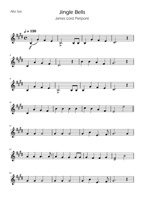 Jingle Bells - Alto Sax Solo