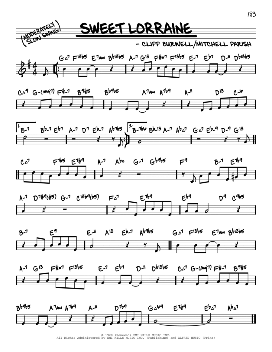 Sweet Lorraine (arr. David Hazeltine) Piano scores gallery preview page 1