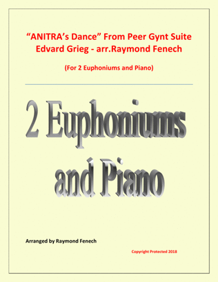 Anitra's Dance - From Peer Gynt - 2 Euphoniums and Piano