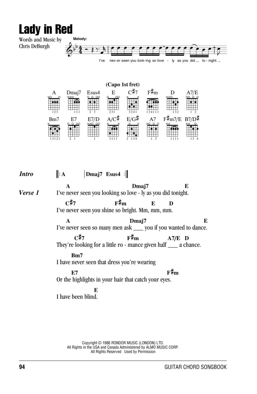 The Lady In Red Acoustic Guitar scores gallery preview page 1
