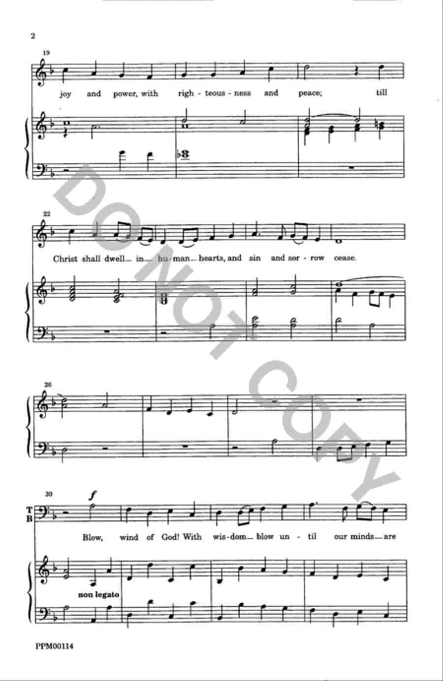 O Spirit of the Living God 4-Part scores gallery preview page 3