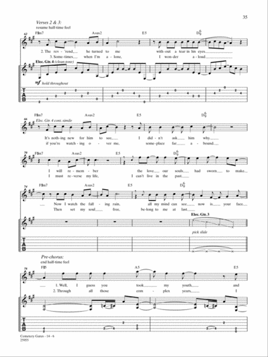 Cemetery Gates Guitar Tablature scores gallery preview page 6