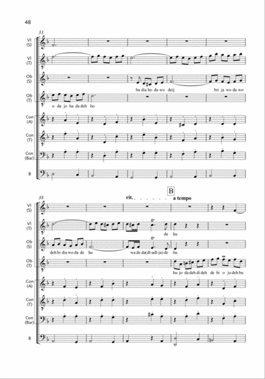 Konzert für Oboe und Violine (Adagio) Mixed Choir scores gallery preview page 4