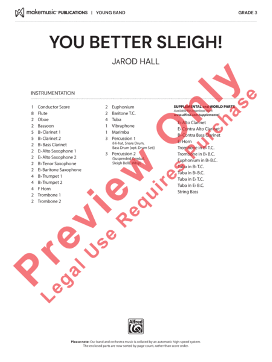 You Better Sleigh! You Better Sleigh! Concert Band scores gallery preview page 2