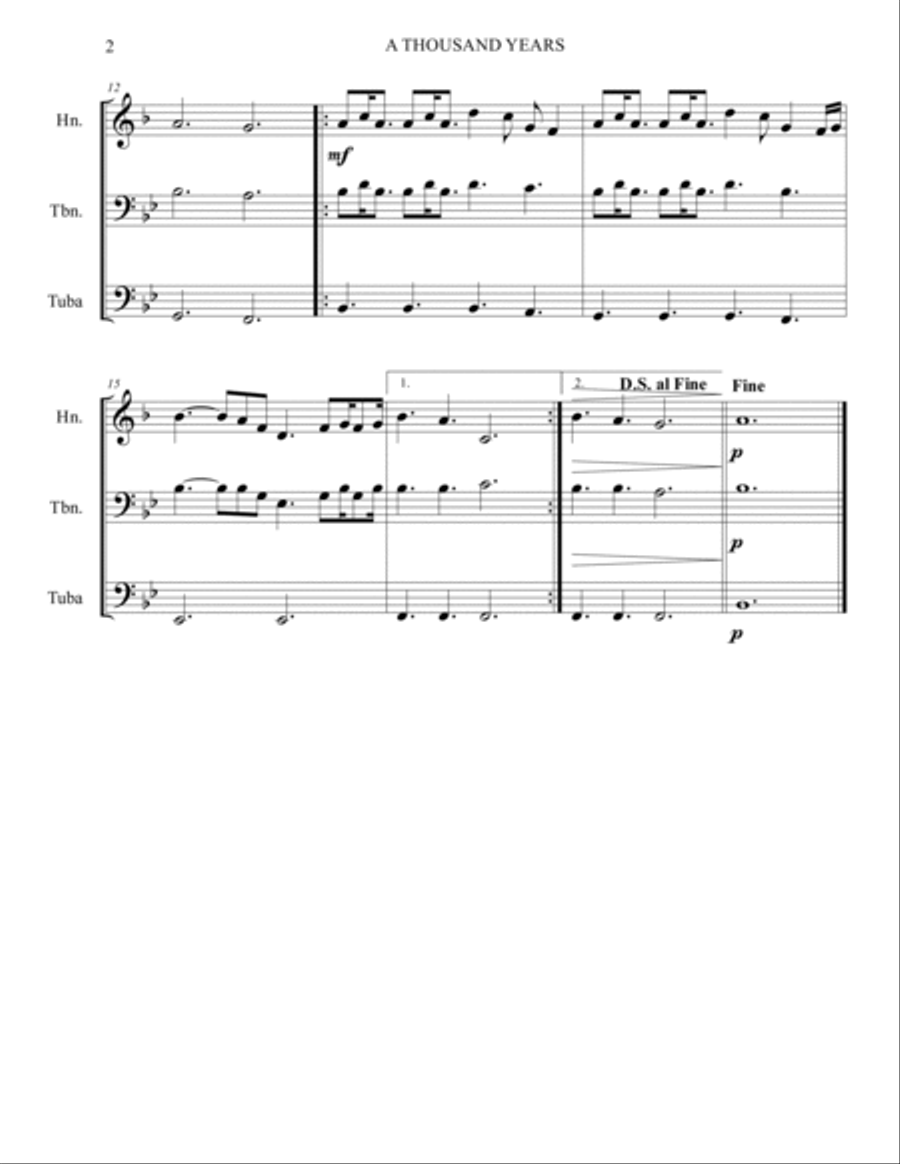 A Thousand Years A Thousand Years Brass Ensemble scores gallery preview page 2