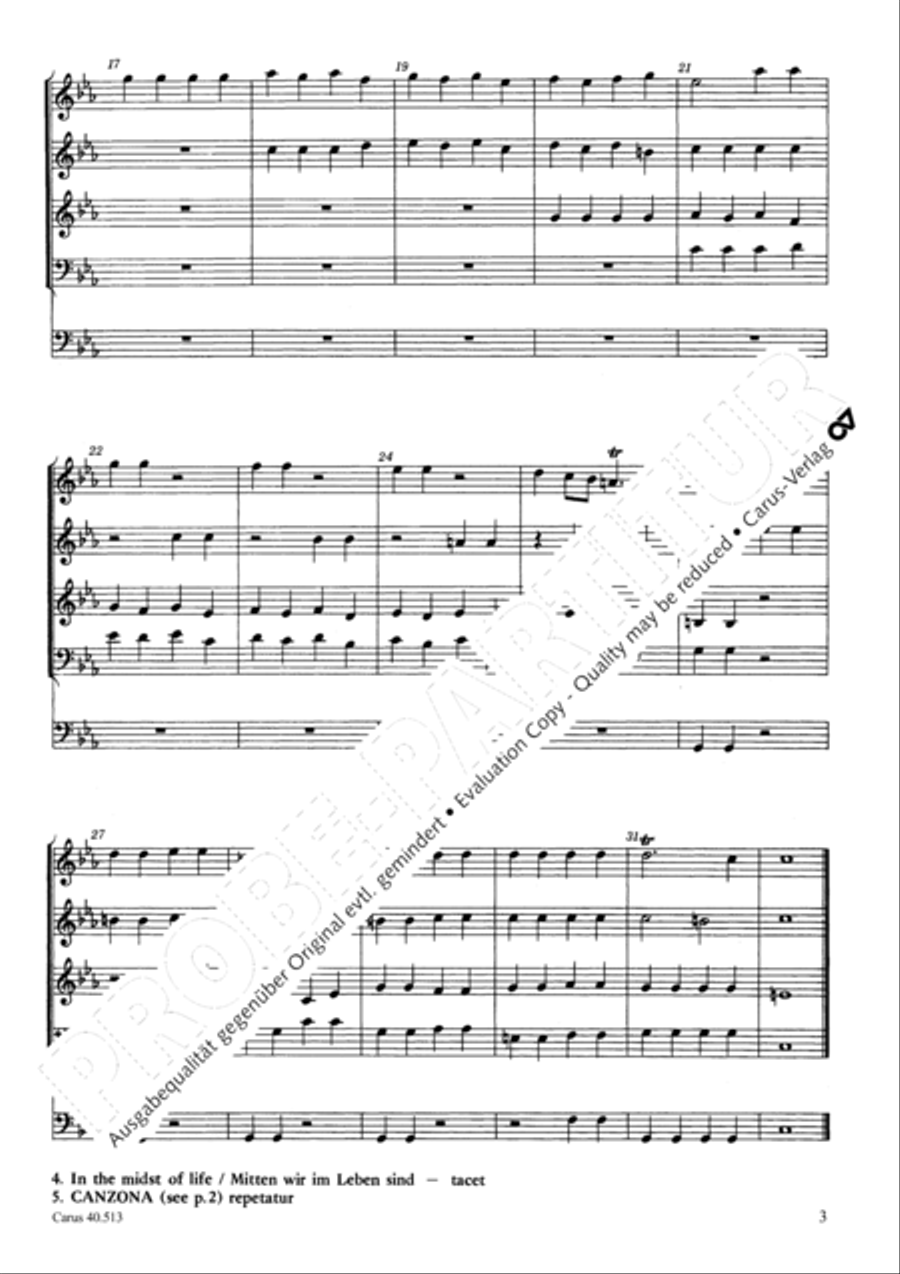 Funeral music of Queen Mary 4-Part scores gallery preview page 4