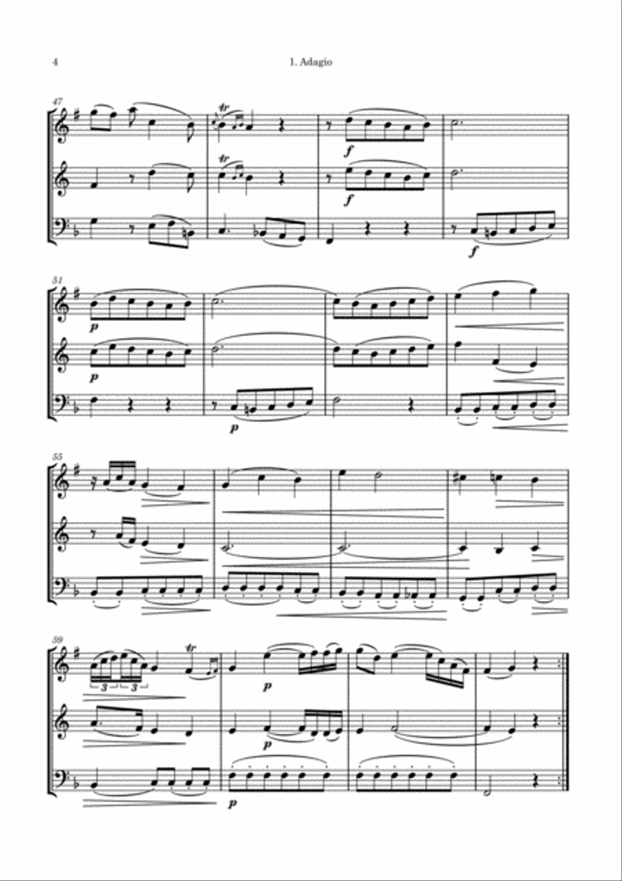 J. Haydn: Divertimento i F major Woodwind Trio scores gallery preview page 4