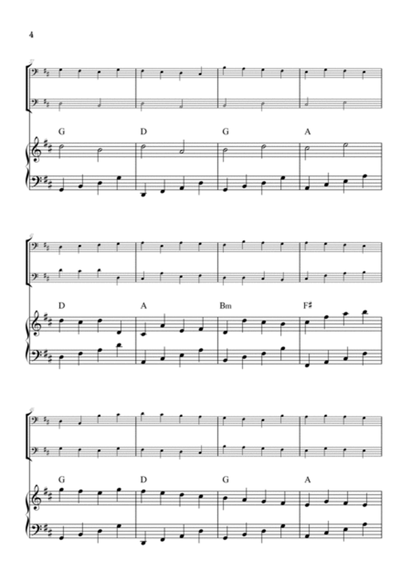 Pachelbel Canon in D • bassoon duet sheet music w/ piano accompaniment [chords] image number null