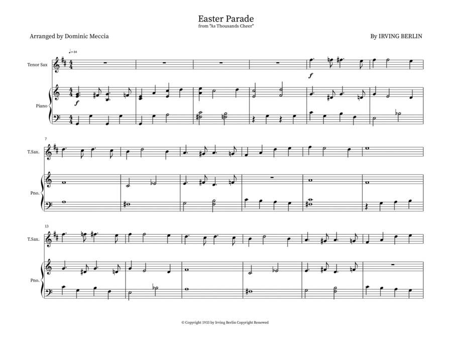 Easter Parade Easter Parade Woodwind Duet scores gallery preview page 1