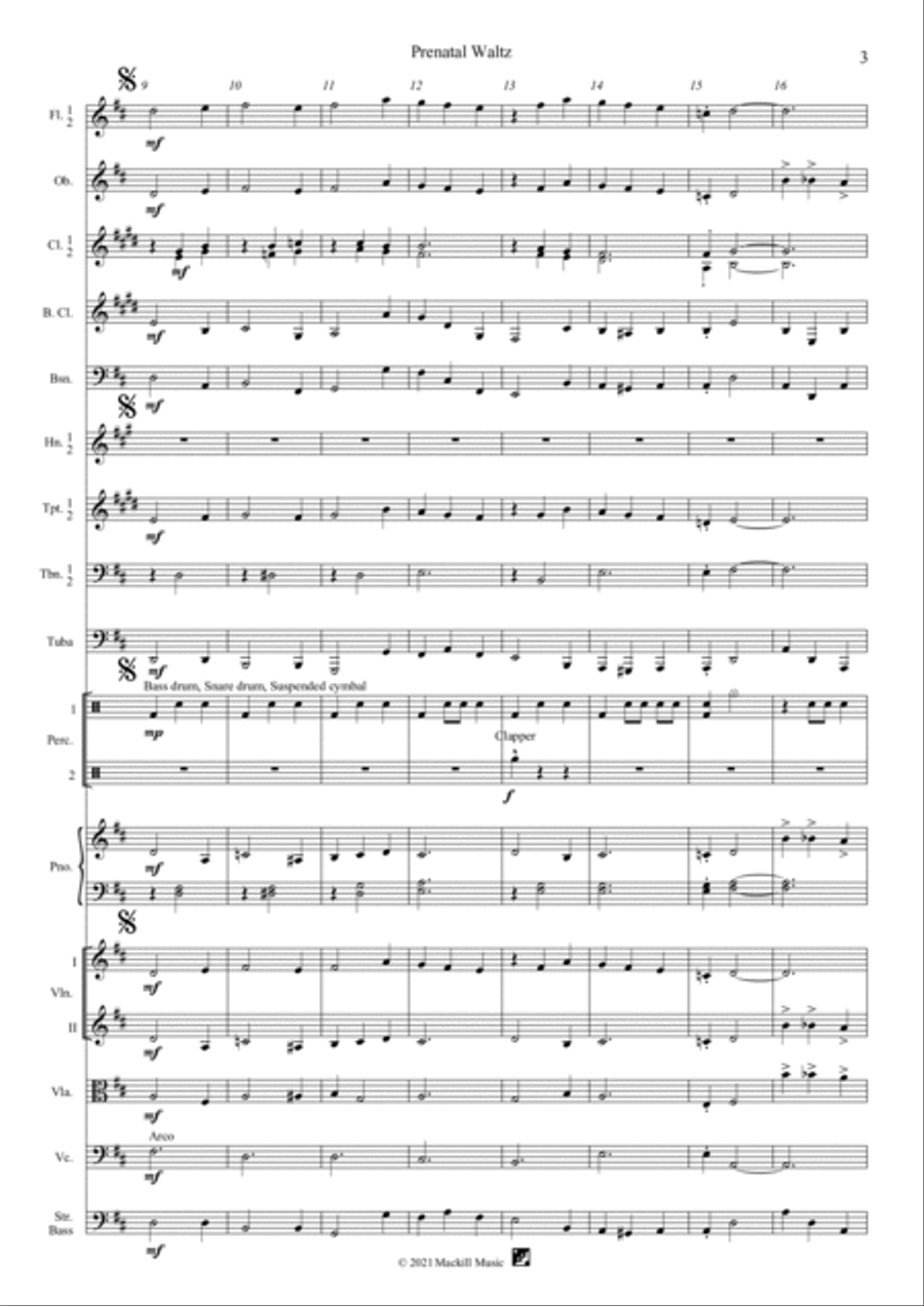 Prenatal Waltz Full Orchestra scores gallery preview page 3