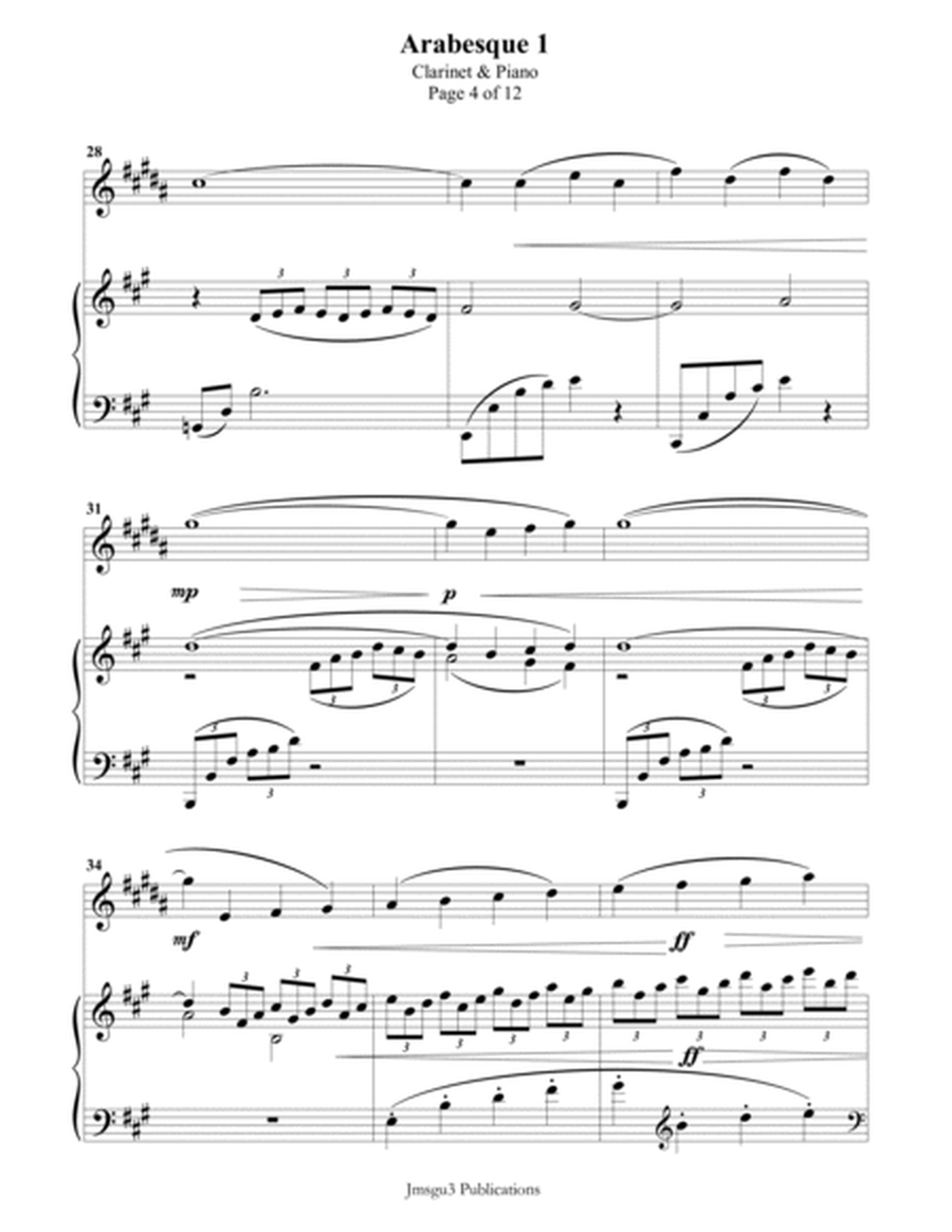 Debussy: Arabesque 1 for Clarinet & Piano image number null