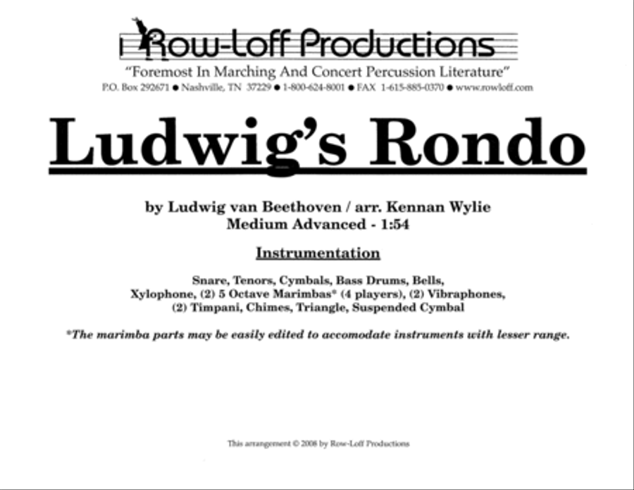 Ludwig's Rondo w/Tutor Tracks Percussion Ensemble scores gallery preview page 2