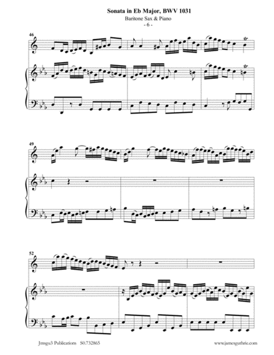 BACH: Sonata in Eb BWV 1031 for Baritone Sax & Piano image number null