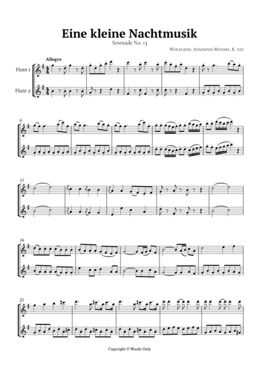 Eine kleine Nachtmusik in G Major by Mozart K 525 for Flute Duet image number null