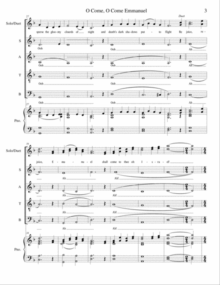 O Come, O Come Emmanuel - Acapella SATB Choir 4-Part scores gallery preview page 4