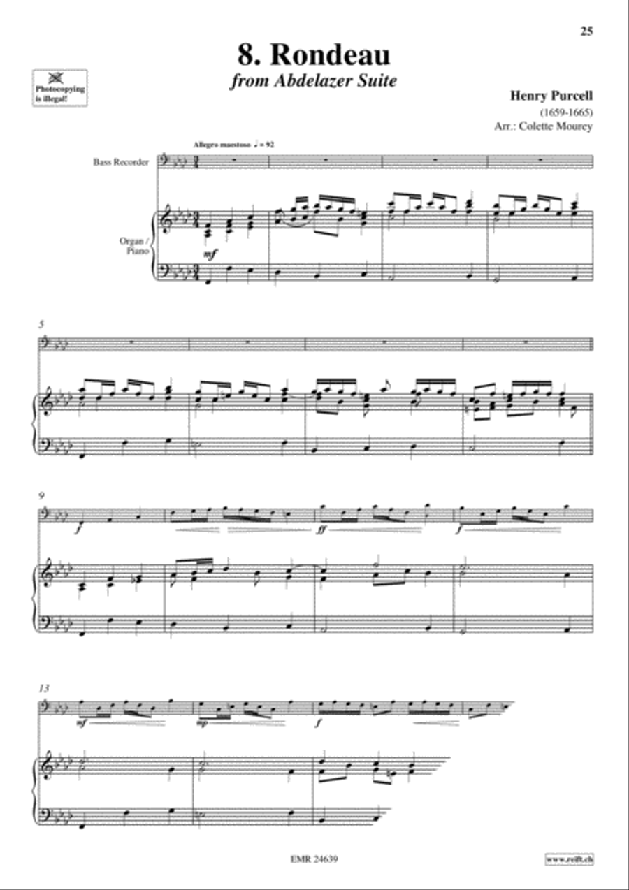 40 Greatest Baroque Hits Volume 2 Bass Recorder scores gallery preview page 10