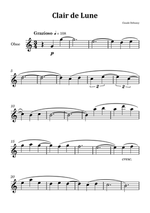 Clair de Lune by Debussy - Oboe Solo