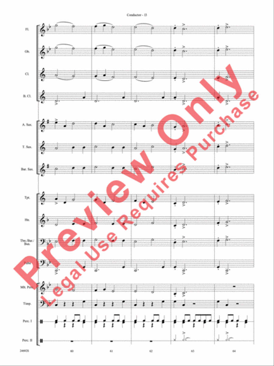 Fire Caves of Golgathon Concert Band scores gallery preview page 15