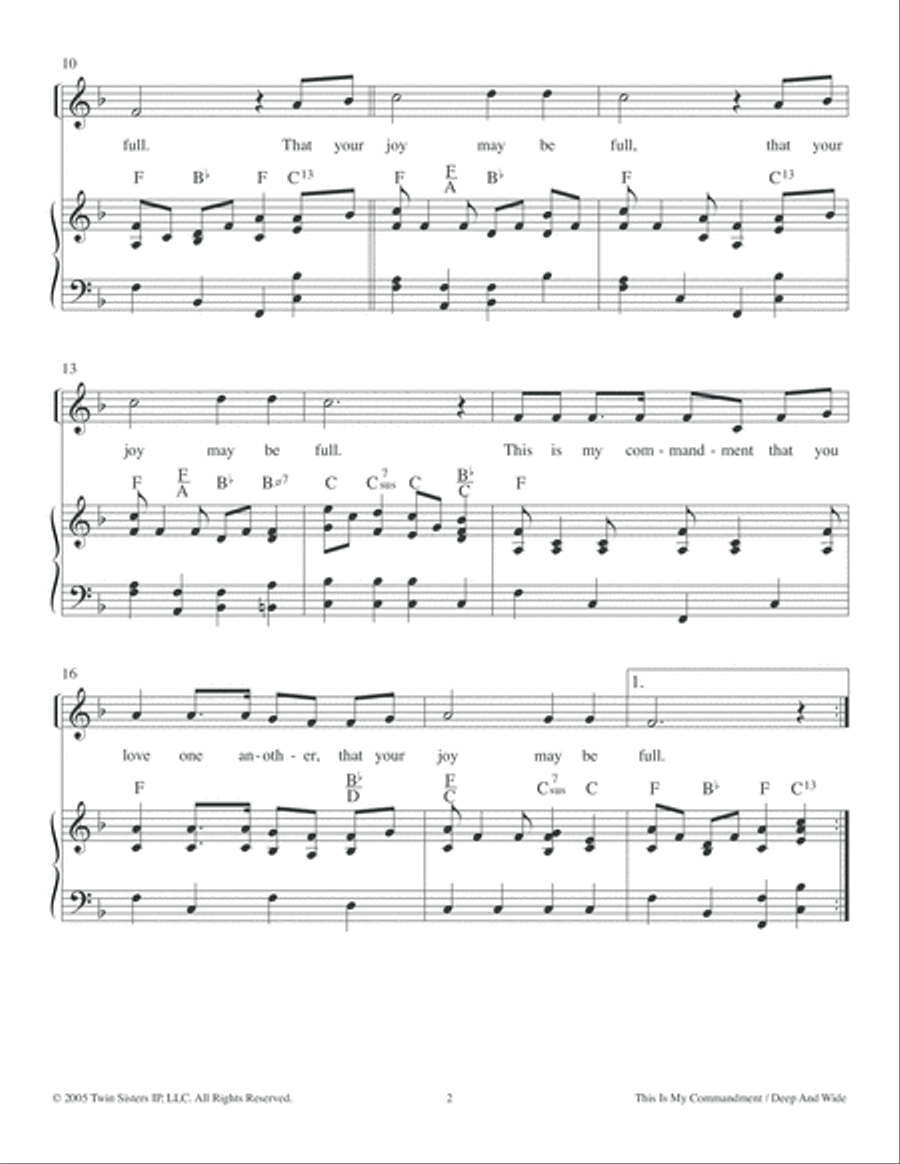 This Is My Commandment / Deep And Wide Voice scores gallery preview page 2