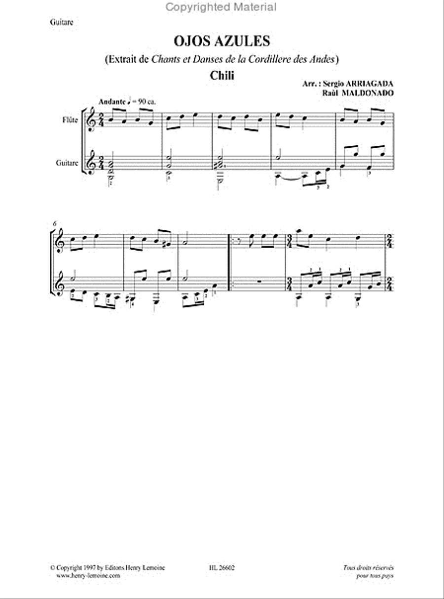 Chants Et Danses De La Cordillere Des Andes Flute scores gallery preview page 5
