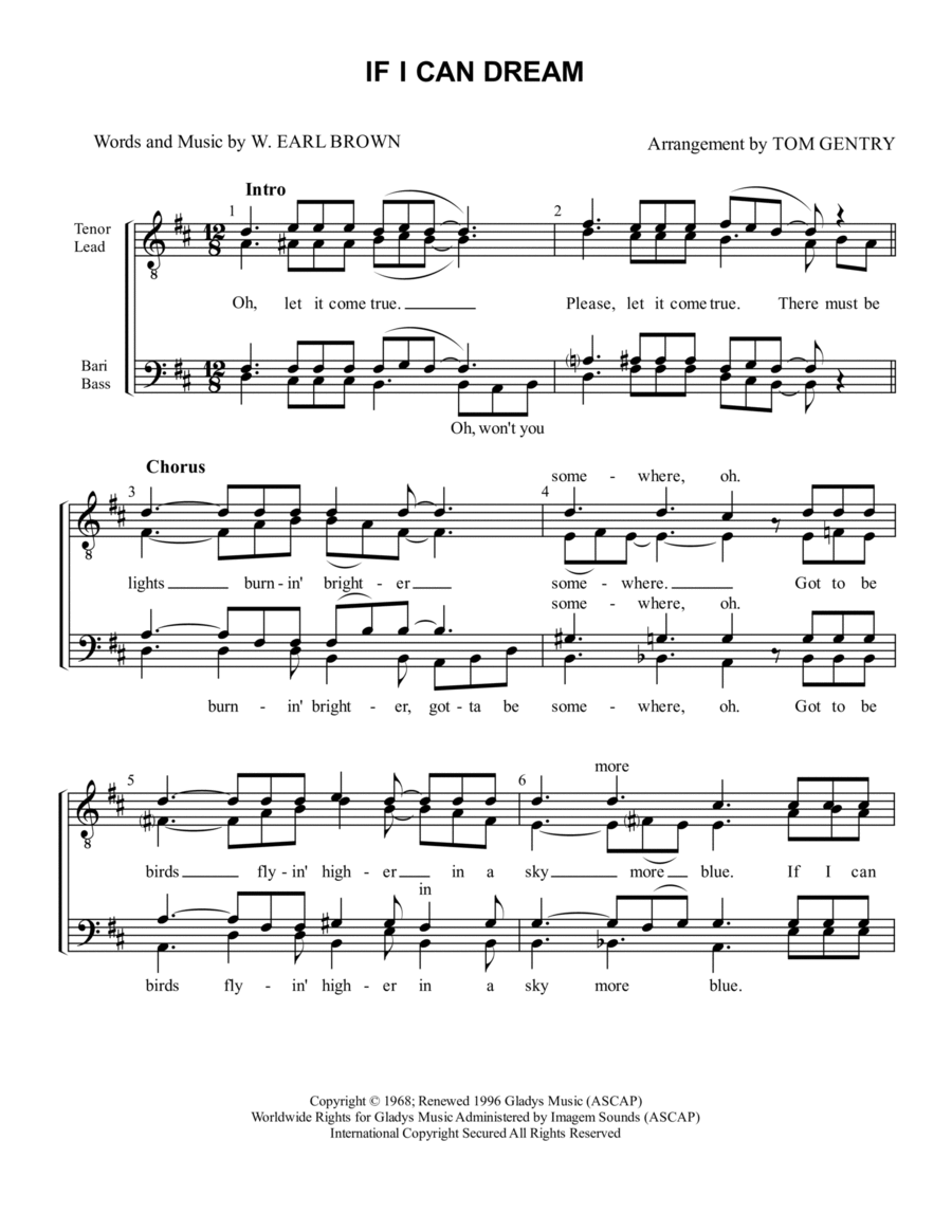 If I Can Dream TTBB scores gallery preview page 1