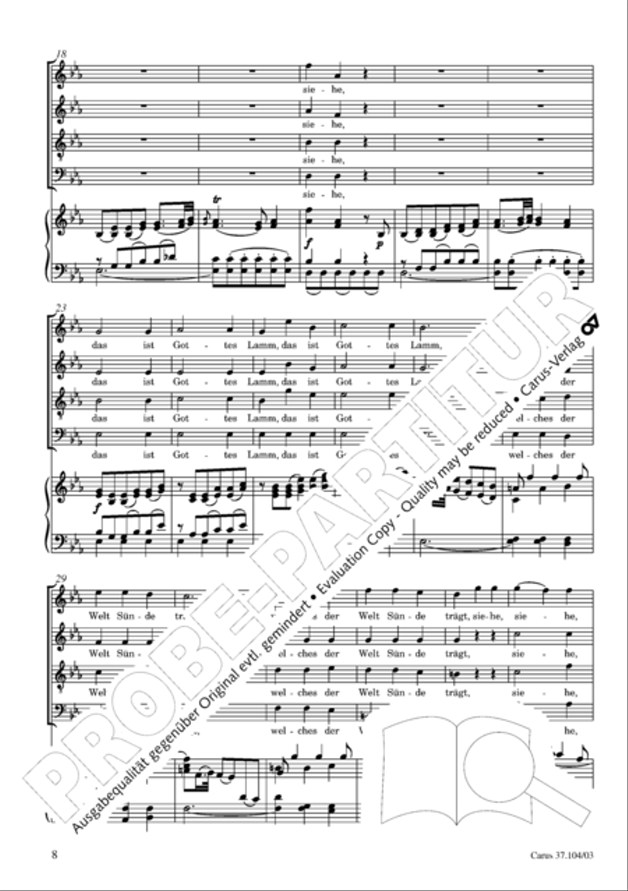 Ein Lammlein geht und tragt die Schuld 4-Part scores gallery preview page 9