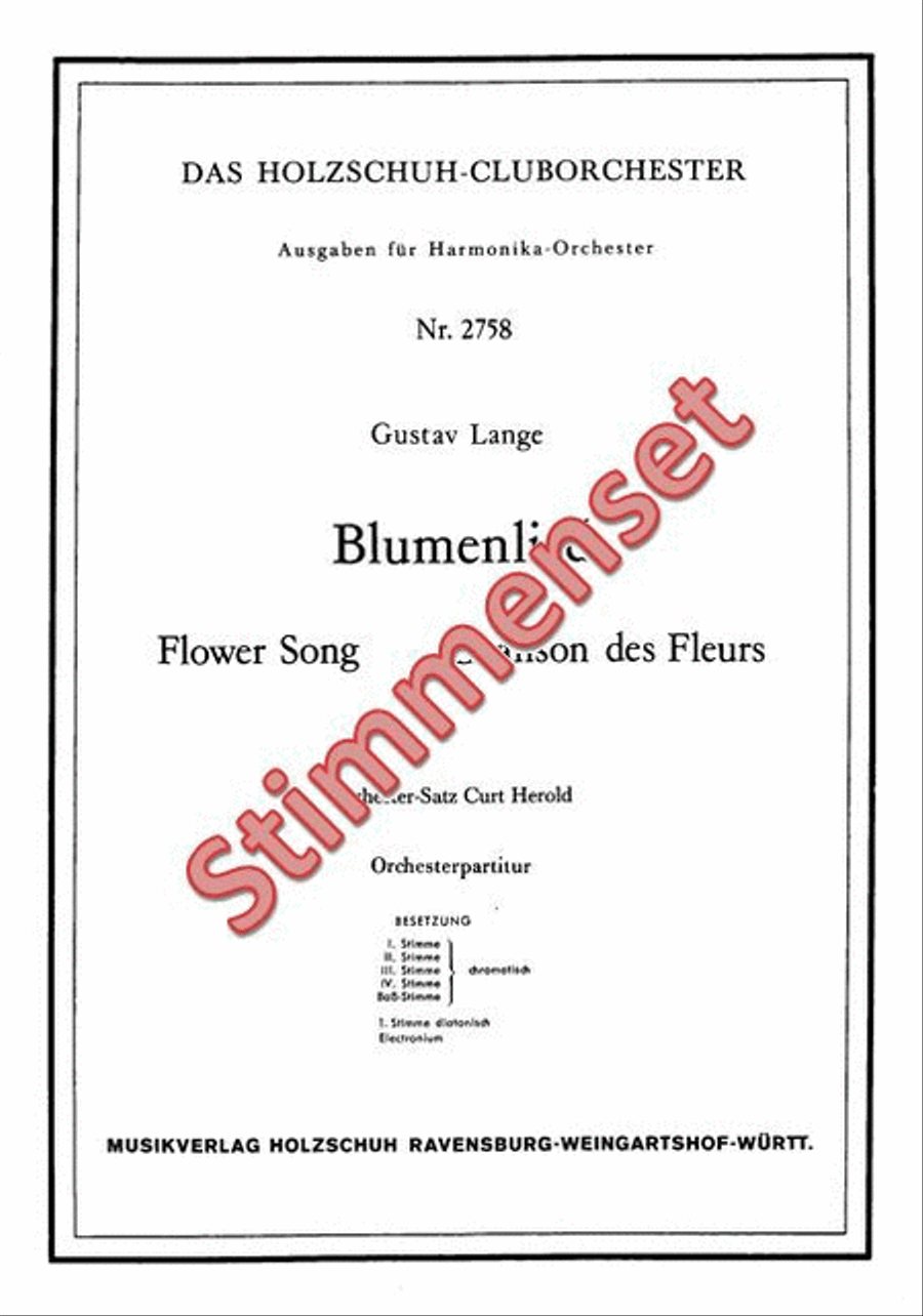 Blumenlied Accordion Orchestra scores gallery preview page 1