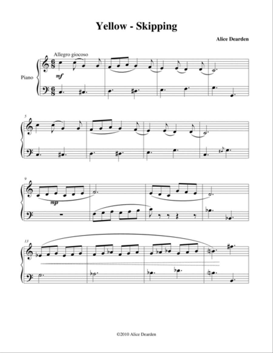 Yellow - Skipping Piano Solo scores gallery preview page 2