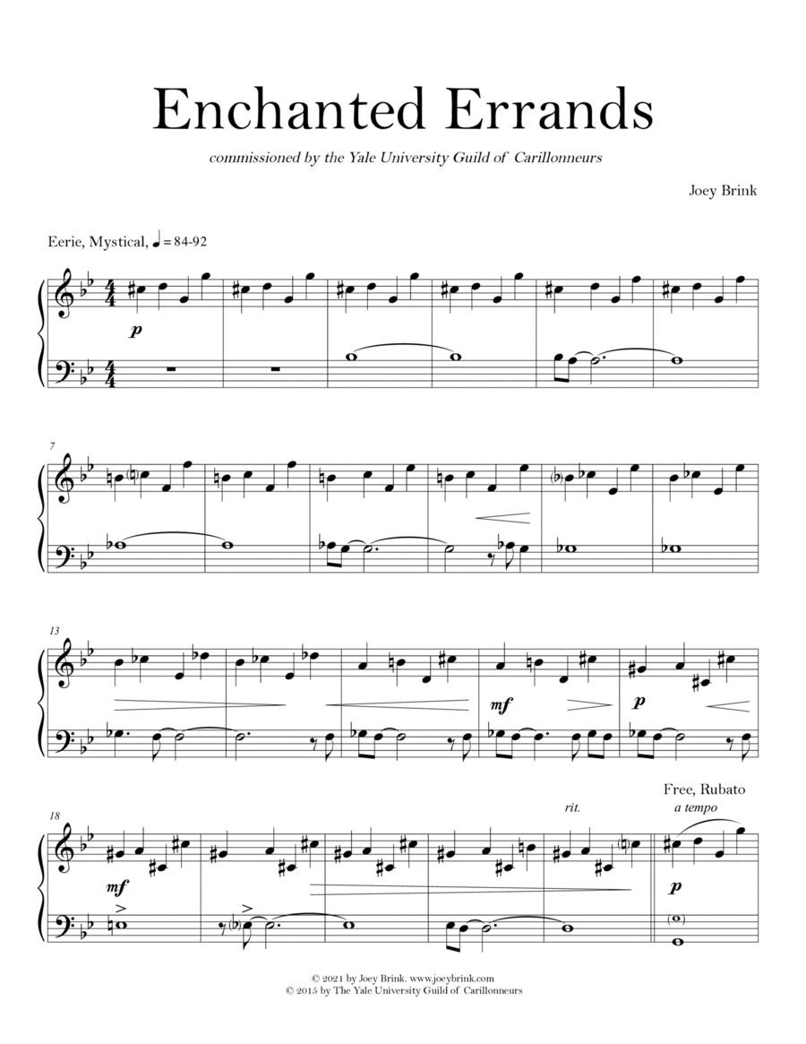 Enchanted Errands Glockenspiel scores gallery preview page 1