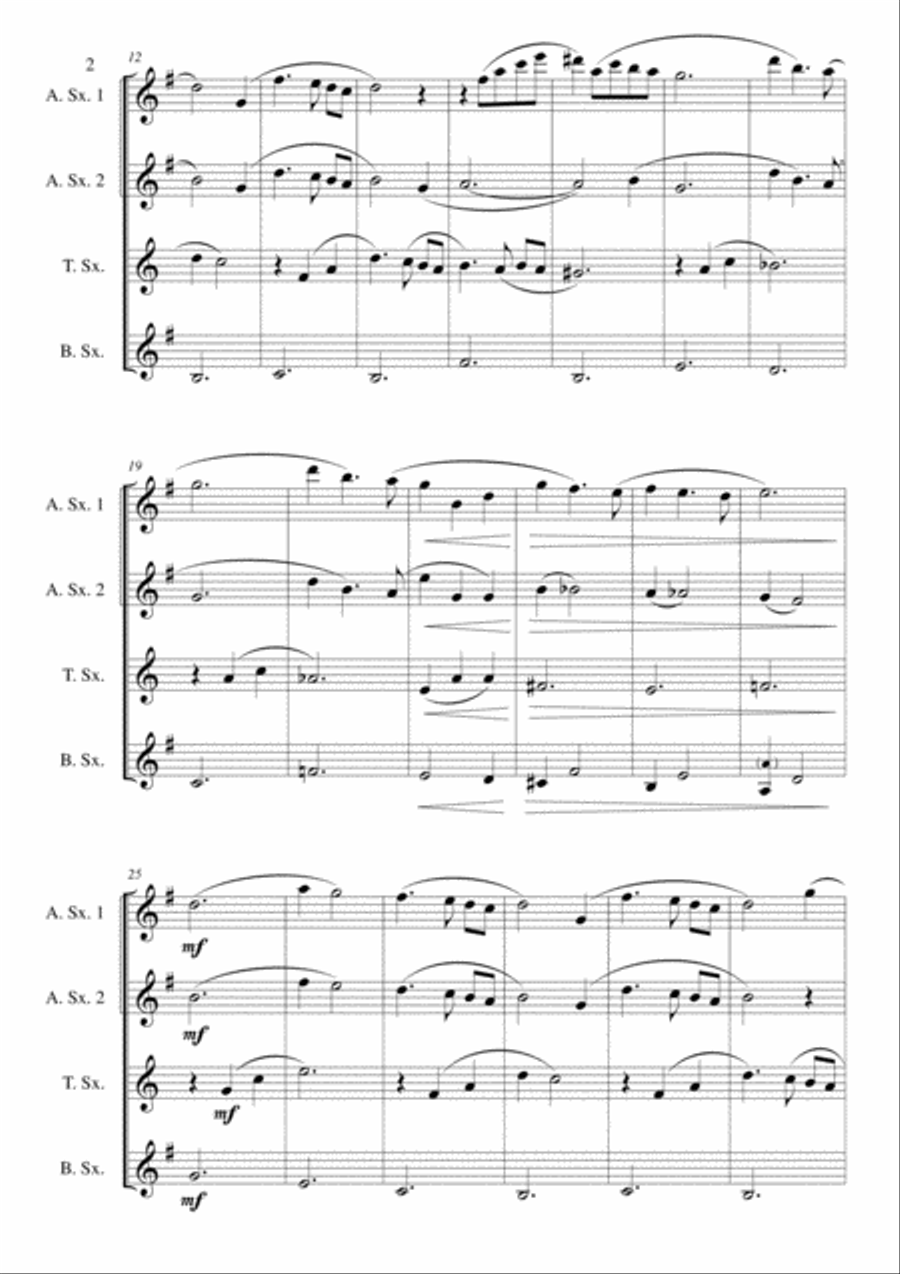 Moon River Saxophone Quartet scores gallery preview page 3