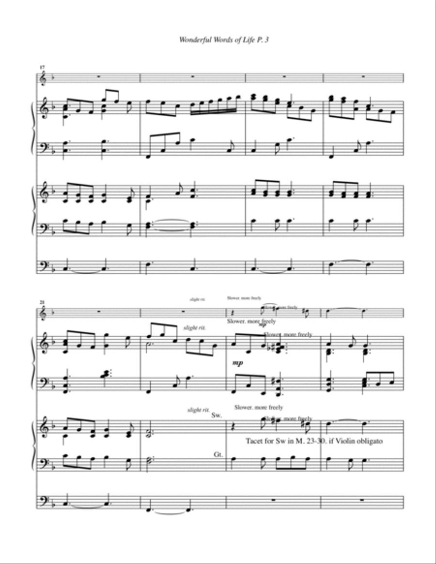 Wonderful Words of Life--Piano/Organ/Violin.pdf Small Ensemble scores gallery preview page 4