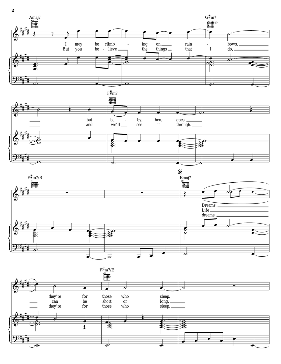 Make It With You Piano, Vocal, Guitar scores gallery preview page 2