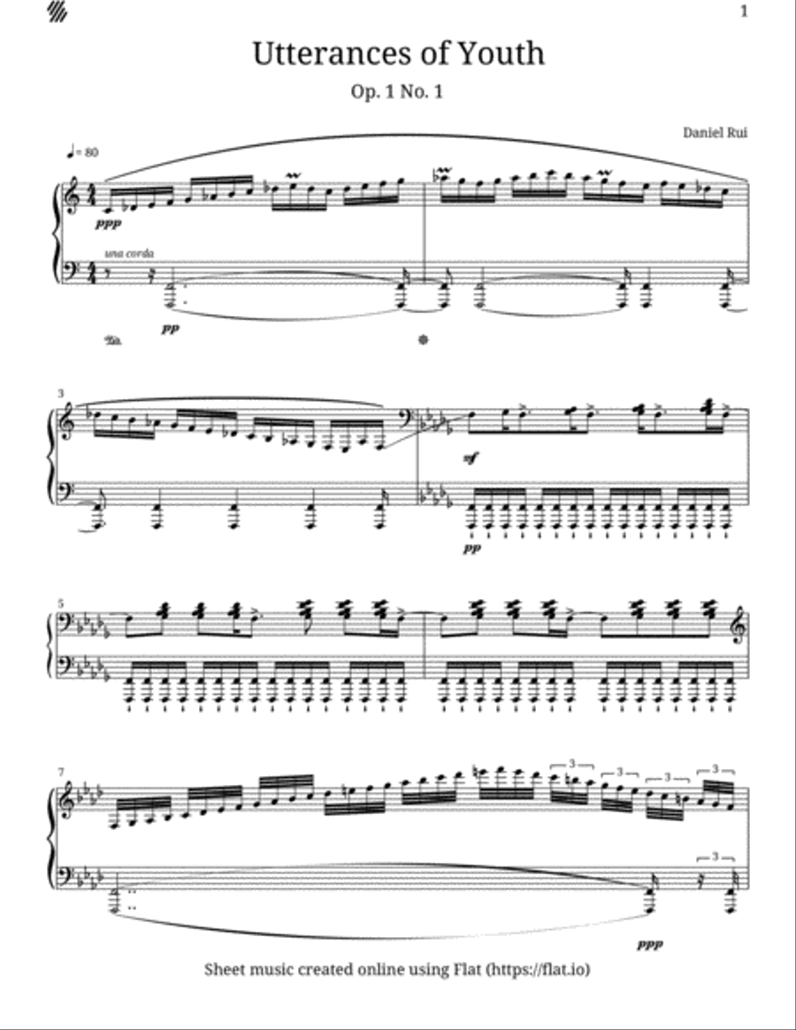 Utterances of Youth 1 Piano Solo scores gallery preview page 1