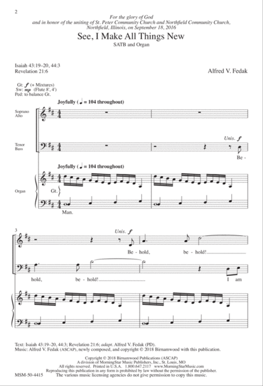 See, I Make All Things New 4-Part scores gallery preview page 2