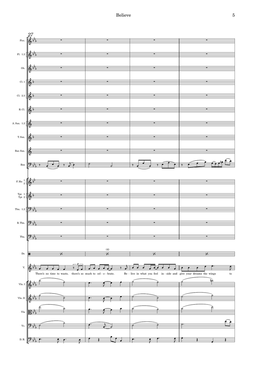 Believe Full Orchestra scores gallery preview page 5