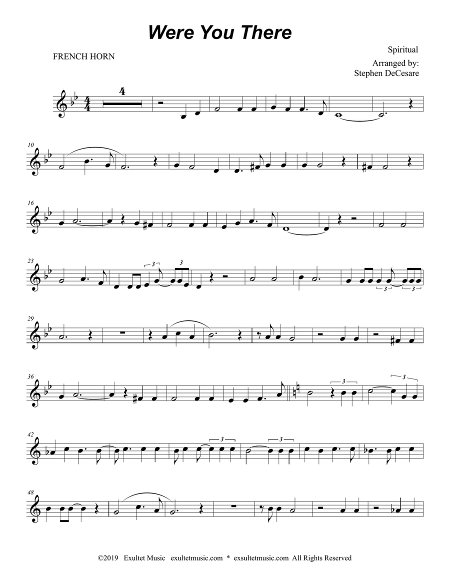 Were You There (Duet for Bb-Trumpet & French Horn) Were You There (Duet for Bb-Trumpet & French Horn) Brass Duet scores gallery preview page 4