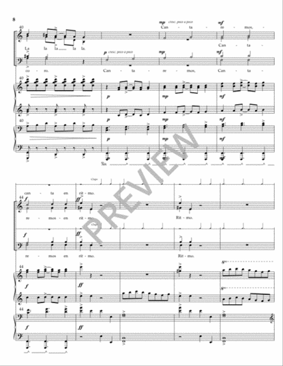 Ritmo (SATB Piano Score) Ritmo (SATB Piano Score) 4-Part scores gallery preview page 7