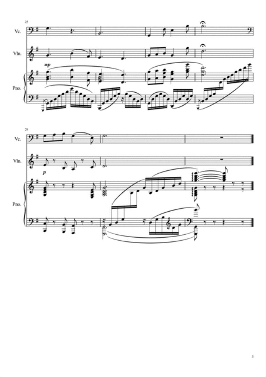 Puccini - O mio babbino caro - (Oh my beloved daddy) Gianni Schicchi, SC 88 - Arr.For Trio Cello scores gallery preview page 3