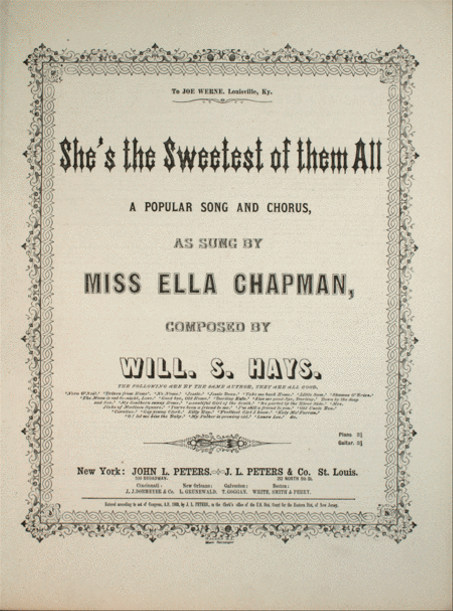She's the Sweetest of Them All. A Popular Song and Chorus TTBB scores gallery preview page 1