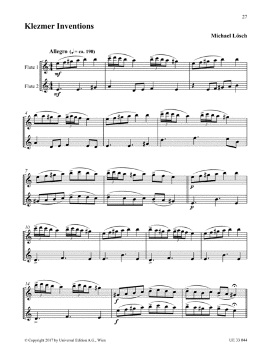 Klezmer Flute Duets Klezmer Flute Duets Flute Duet scores gallery preview page 12