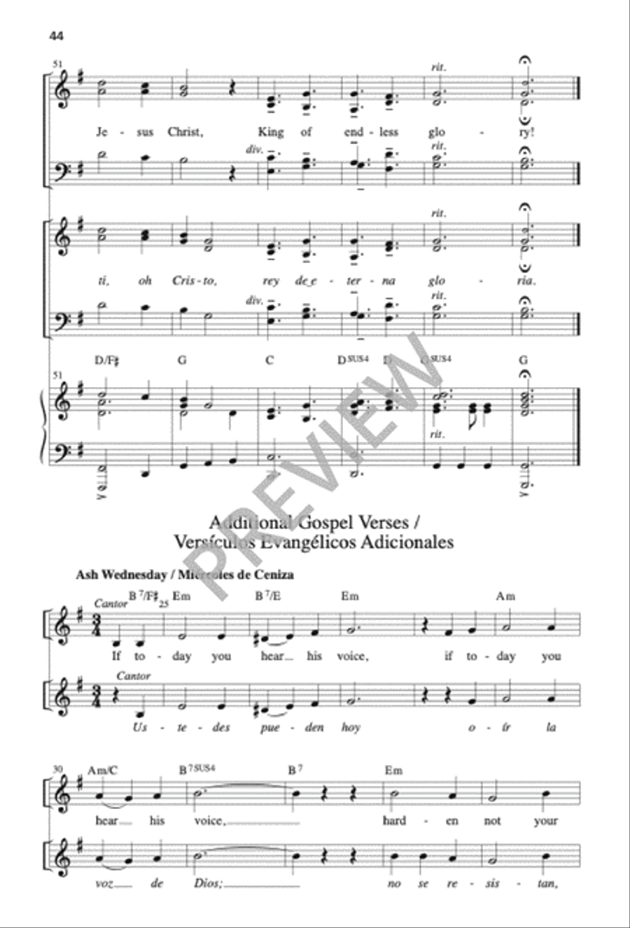 Mass of the Sun of Justice / Misa Sol de Justicia 4-Part scores gallery preview page 43