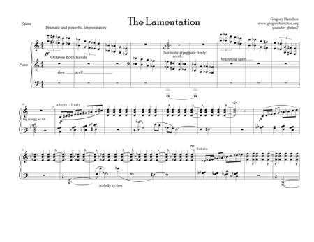 The Lamentation for Piano